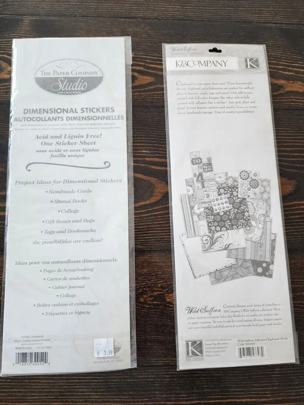 Scrapbooking Stickers - Fall 3D Jumbo Sheets - K&Co Lot New Retired #22